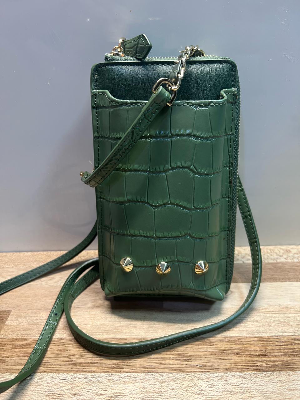 핀에스커 소가죽 크로스백 카키