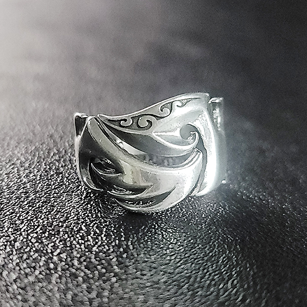 Tawhiri 실버 남자 엔틱 빈티지 선물 마오리족 폭풍의신 반지