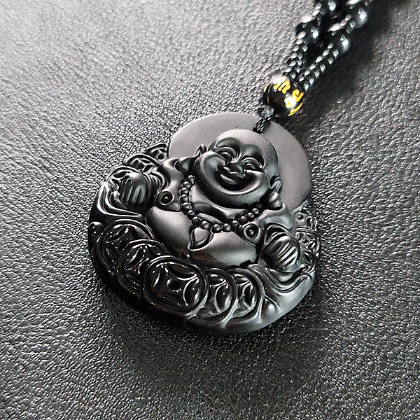 포대화상 흑요석 펜던트 불상 부처님 불교 남자 목걸이