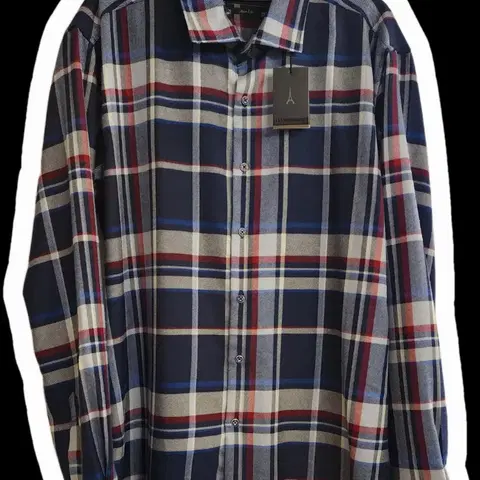 (새상품) 엘르옴므 체크패턴 슬림핏 셔츠 105