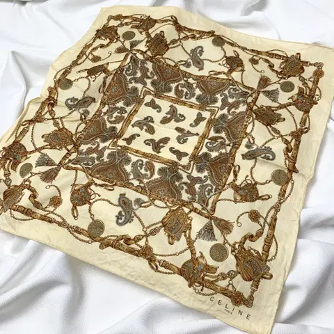 [정품] 셀린느 명품 빈티지 쁘띠 스카프 손수건 반다나