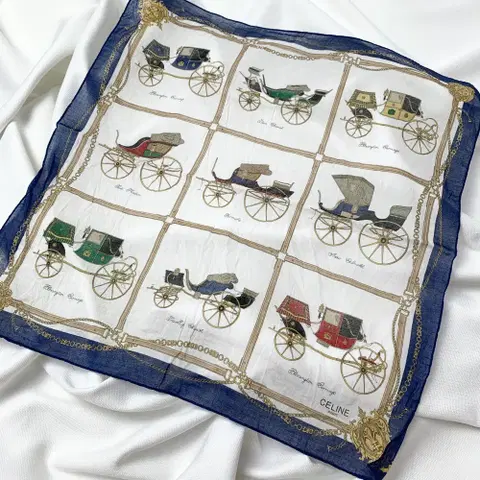 [정품] 셀린느 명품 빈티지 쁘띠 스카프 손수건 반다나