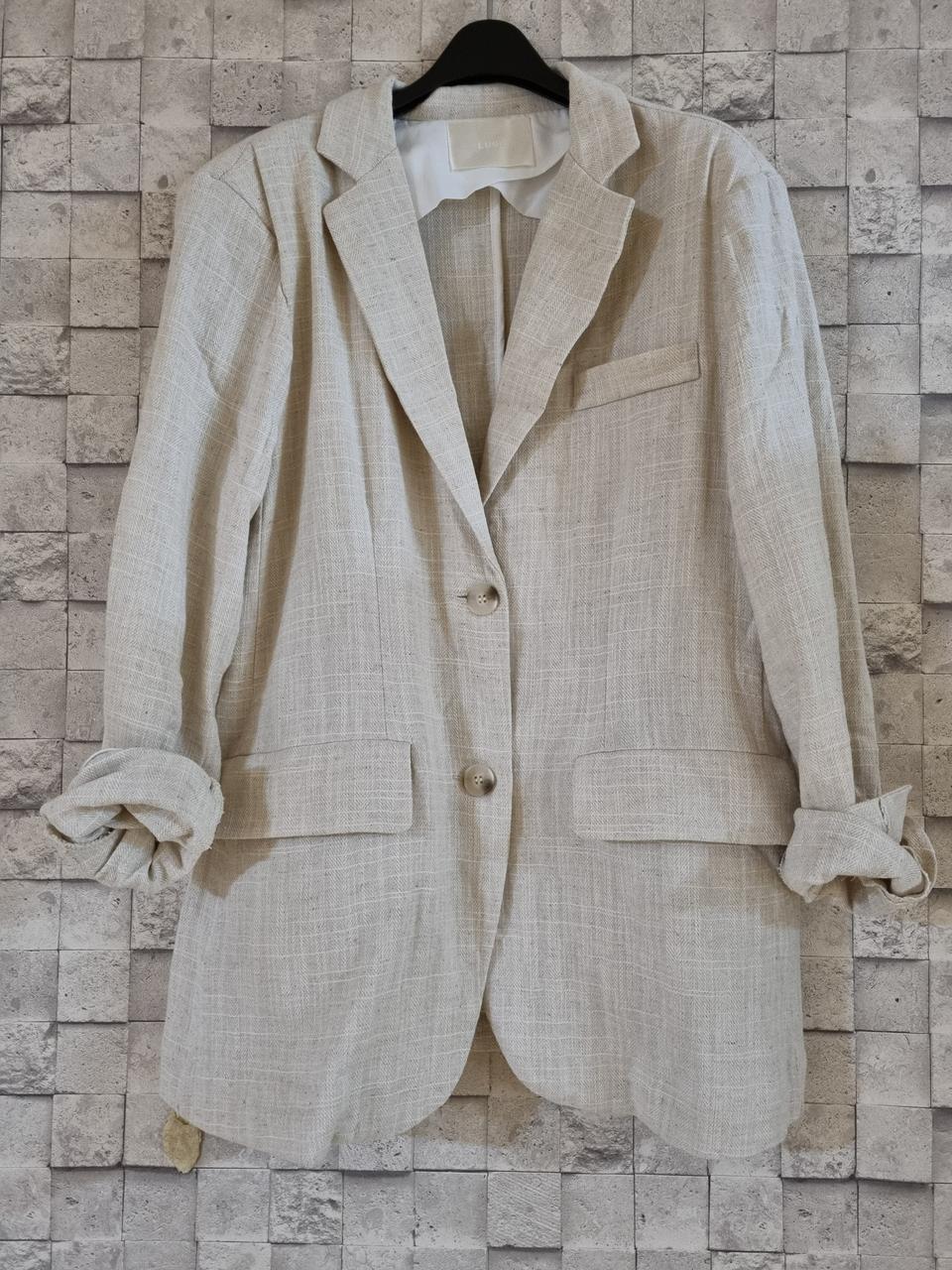 LUUL 베이지 린넨 간절기 자켓