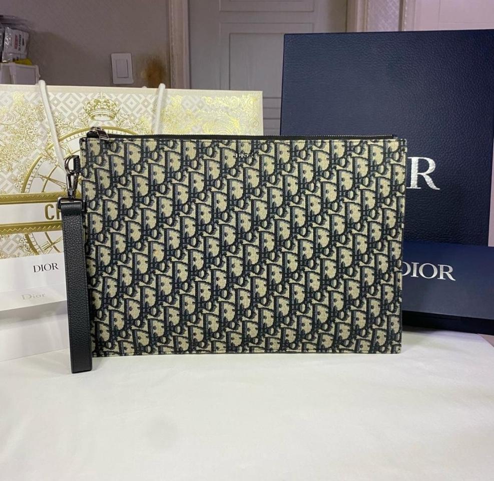 디올 오블리크A4 자카드클런치