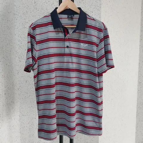 남성) 와이드앵글 반팔 스트라이프 PK 티셔츠 110