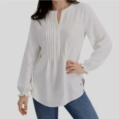 타미힐피거 롱 블라우스 화이트 s/p