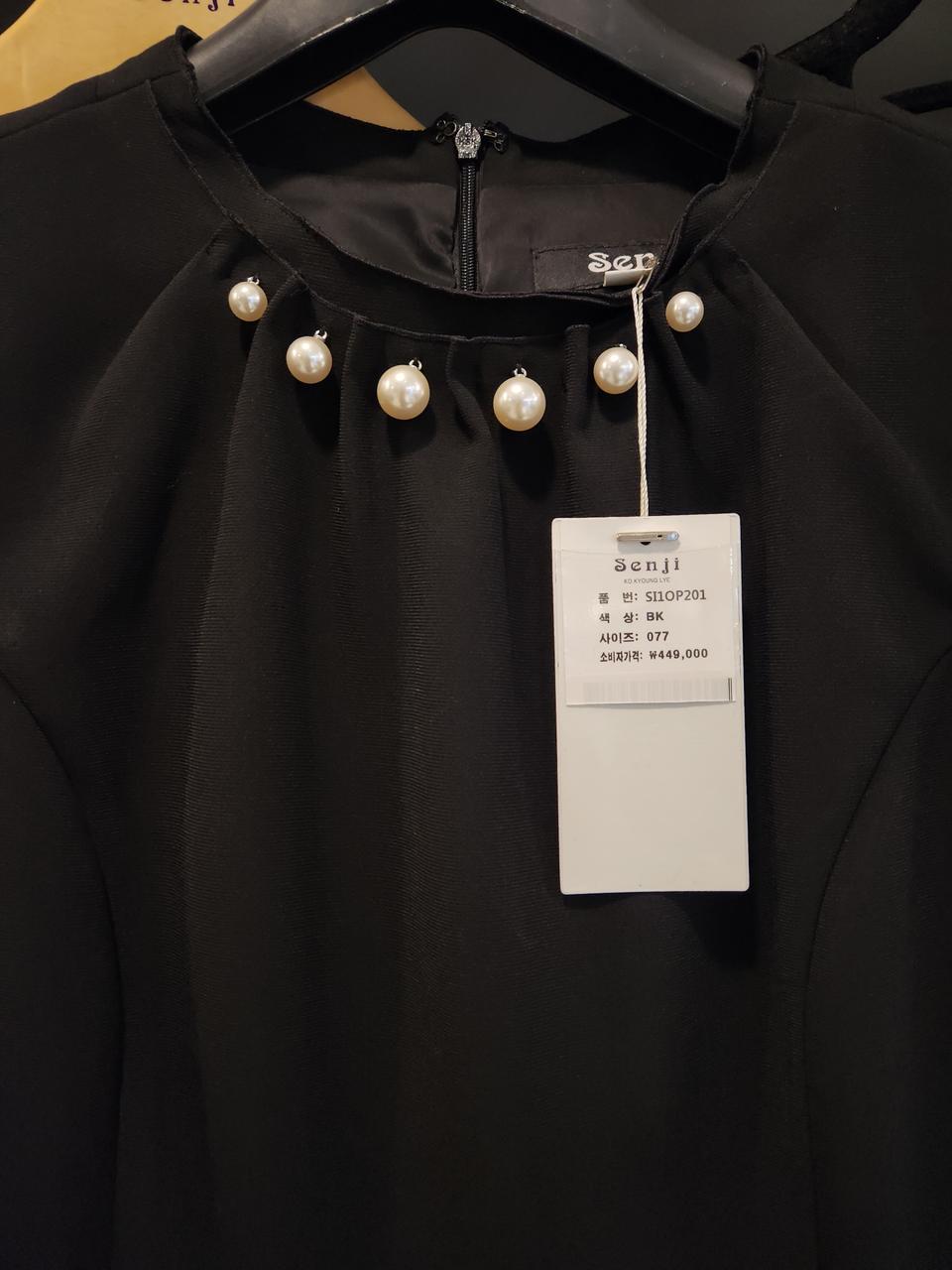 새것)진주포인트 블랙원피스 77
