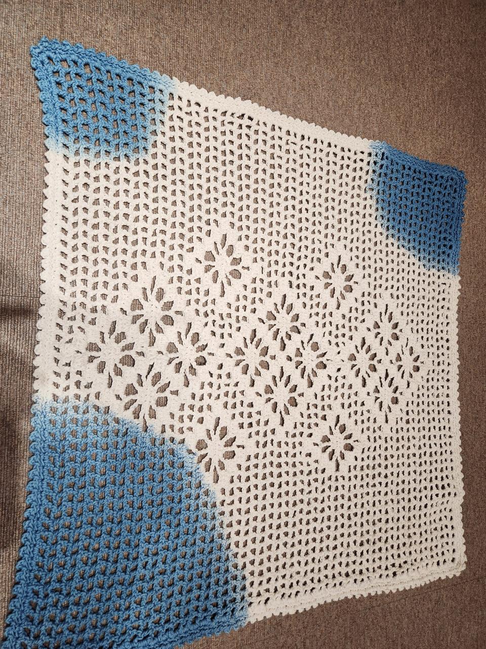 손뜨개 쪽엄색 포인트 매트