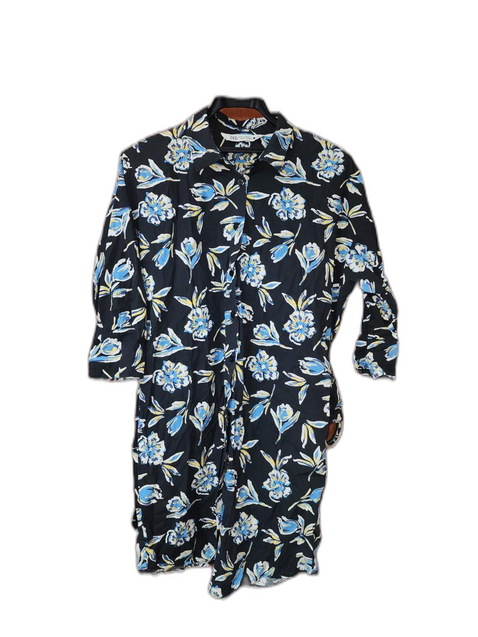 ZARA 플라워 셔츠 원피스 XS