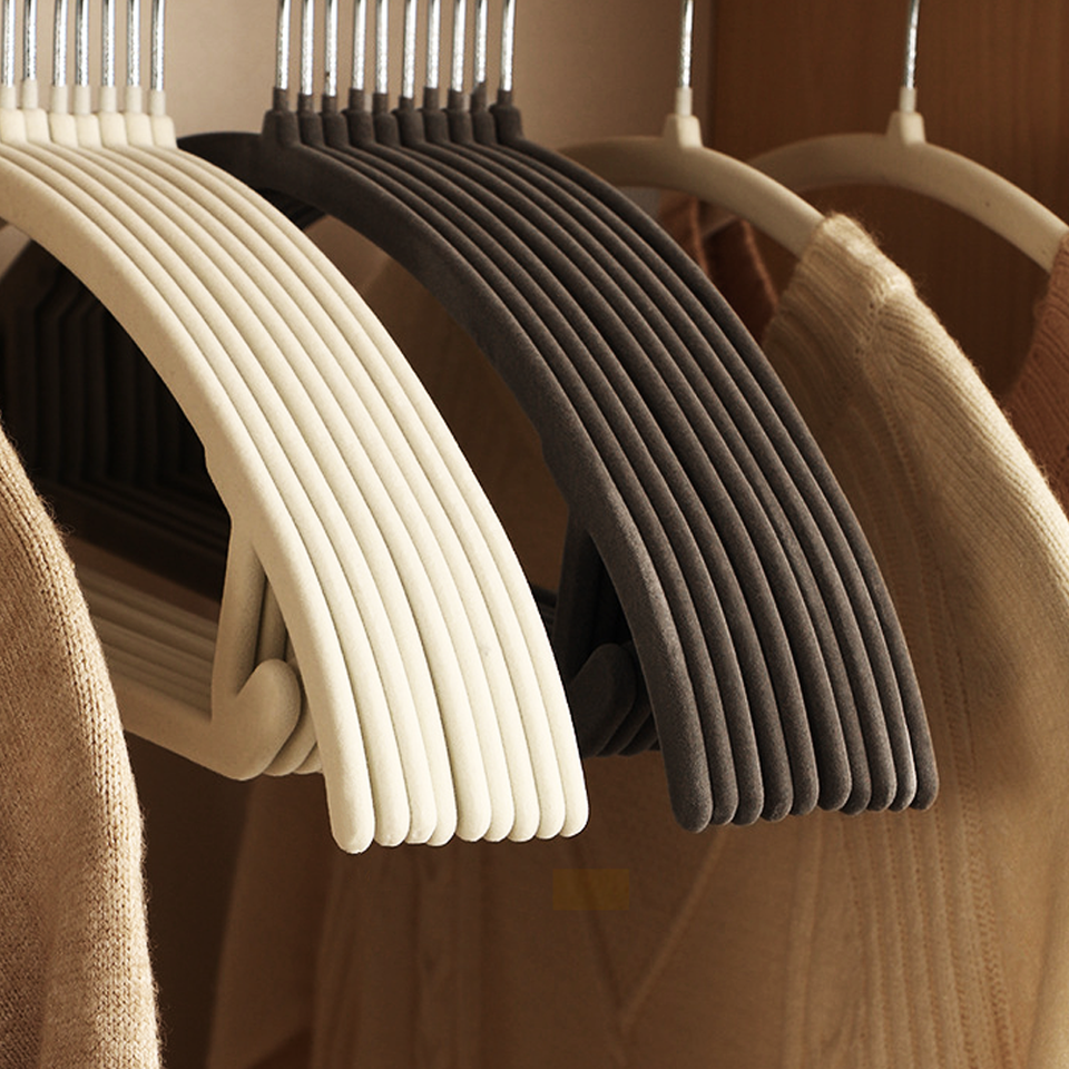 논슬립 어깨뿔방지 라운드 벨벳 옷걸이 10P