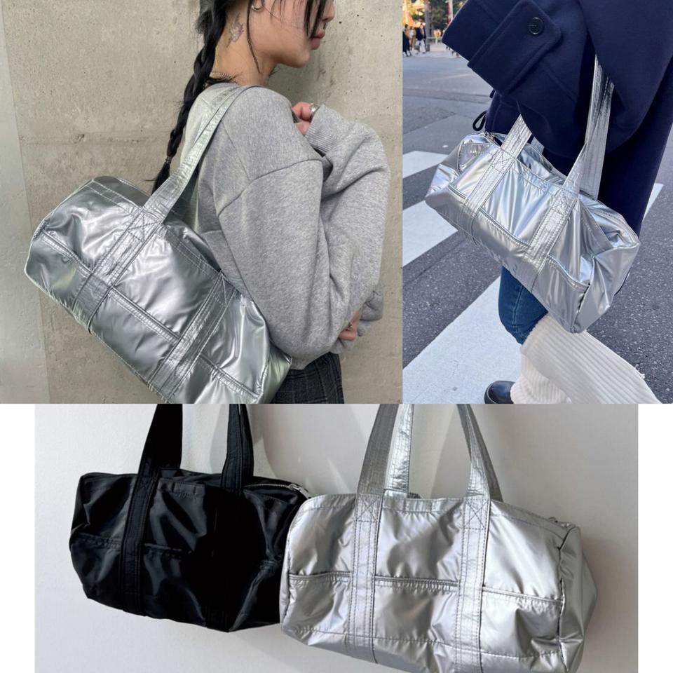 실버 숄더백 보스톤백 볼링백 보부상 가방 y2k 키치