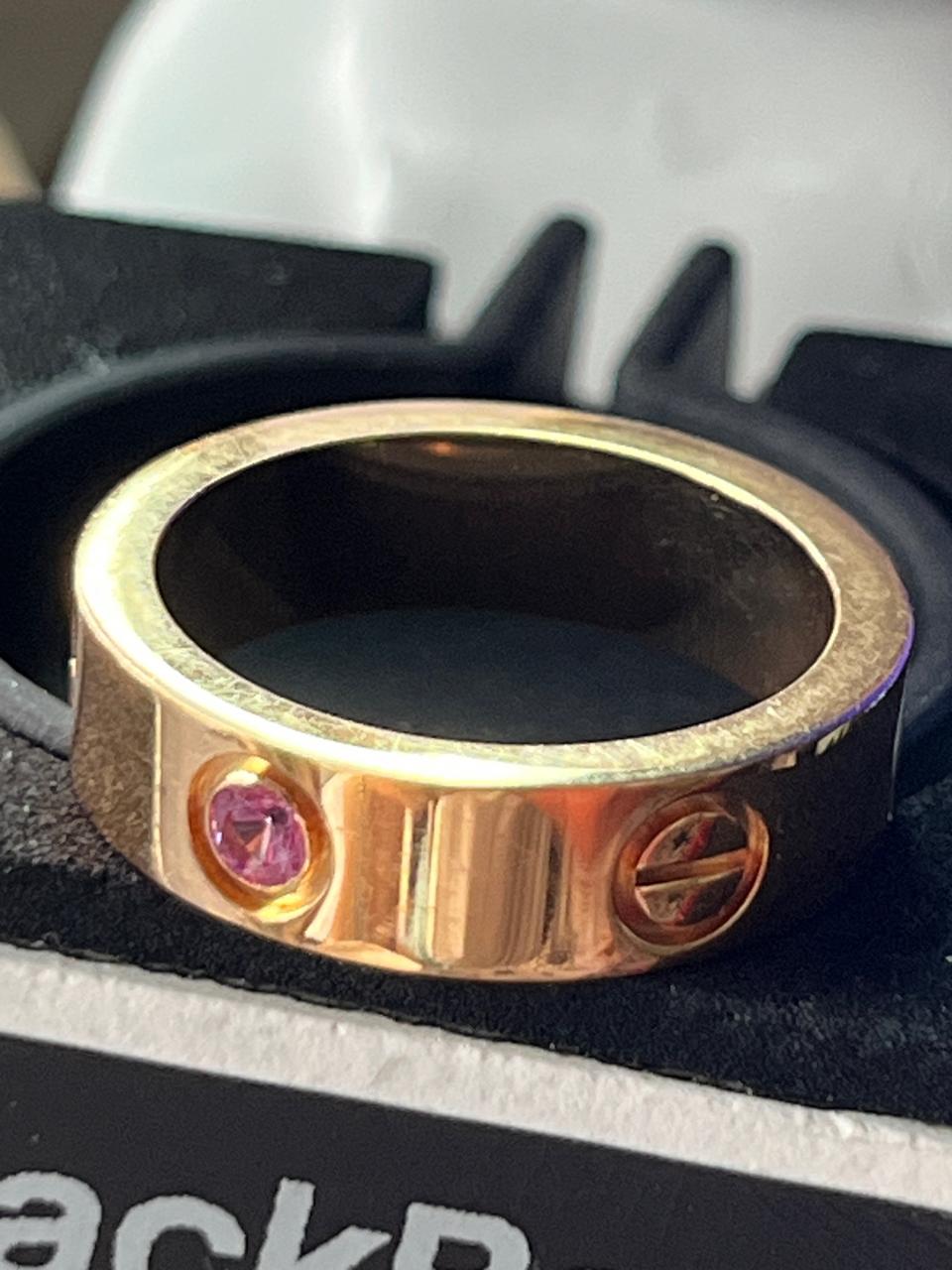 까르띠에 핑크사파이어 1P 러브링 54호