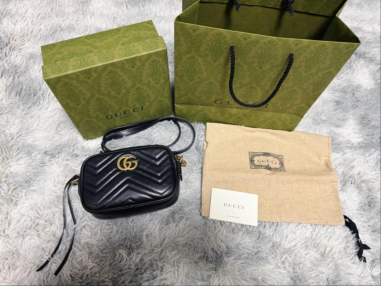 구찌 마몬트 마틀라세 미니 블랙 정품 풀박스