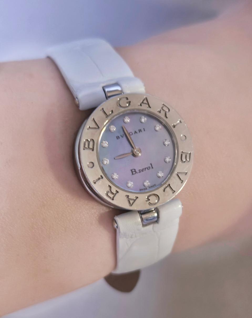 불가리 비제로원 12p 다이아 자개판 시계