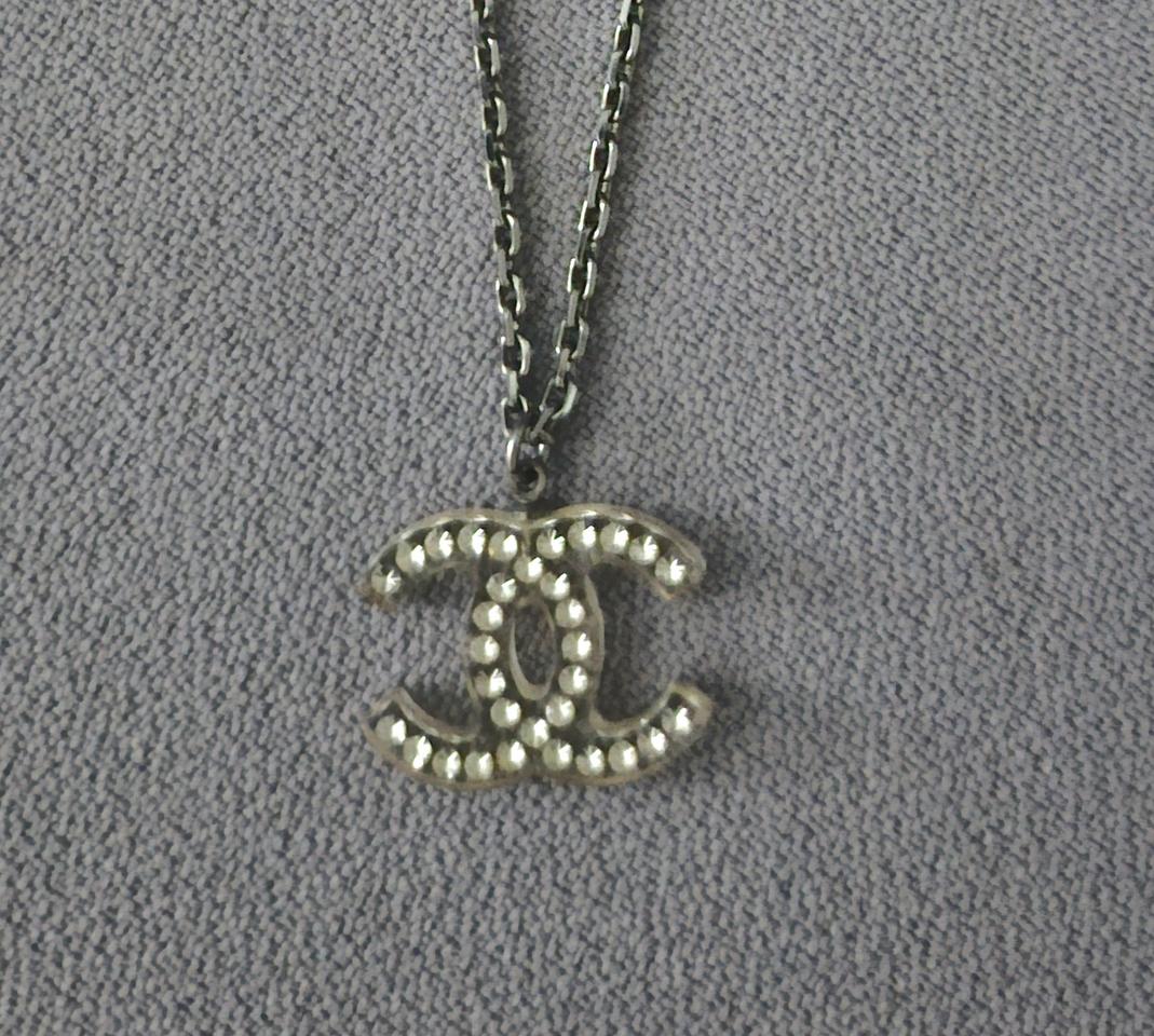 샤넬 투명 큐빅 목걸이