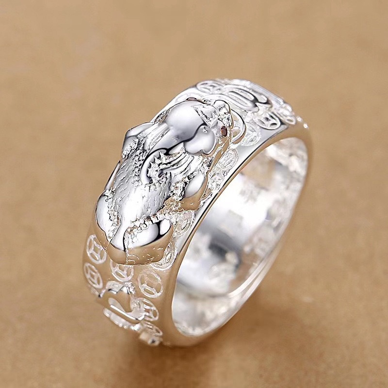 남자 비휴 불교 육자진언 은반지