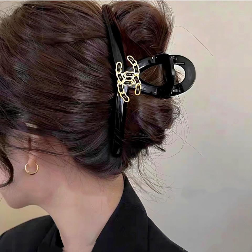 13cm 샤넬체인 유광집계핀 헤어집계핀 대형 머리집계핀 새상품