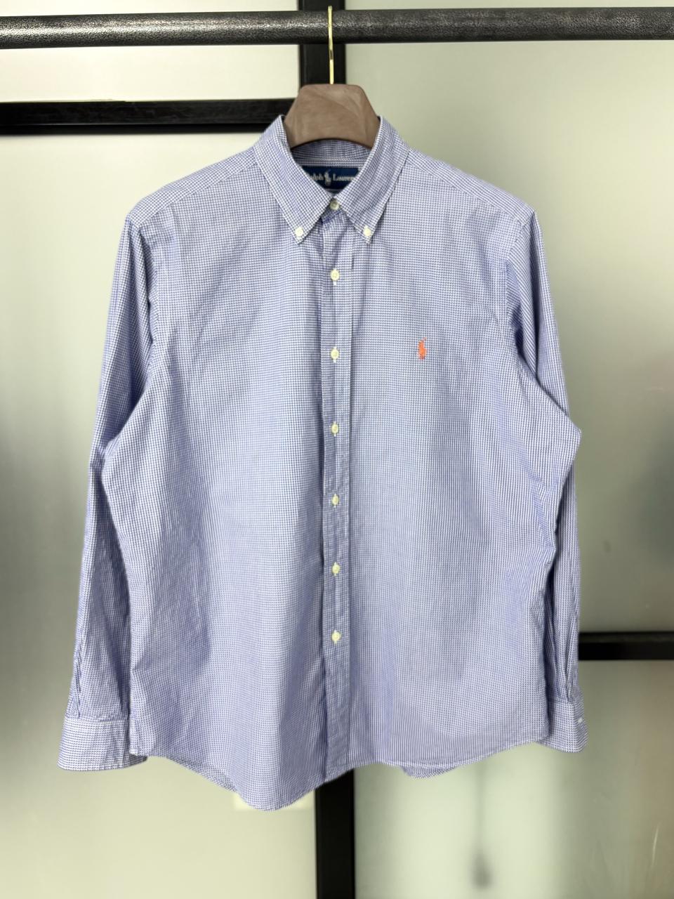 [2XL]POLO폴로 오렌지포니 네이비 잔체크 셔츠 CK9575