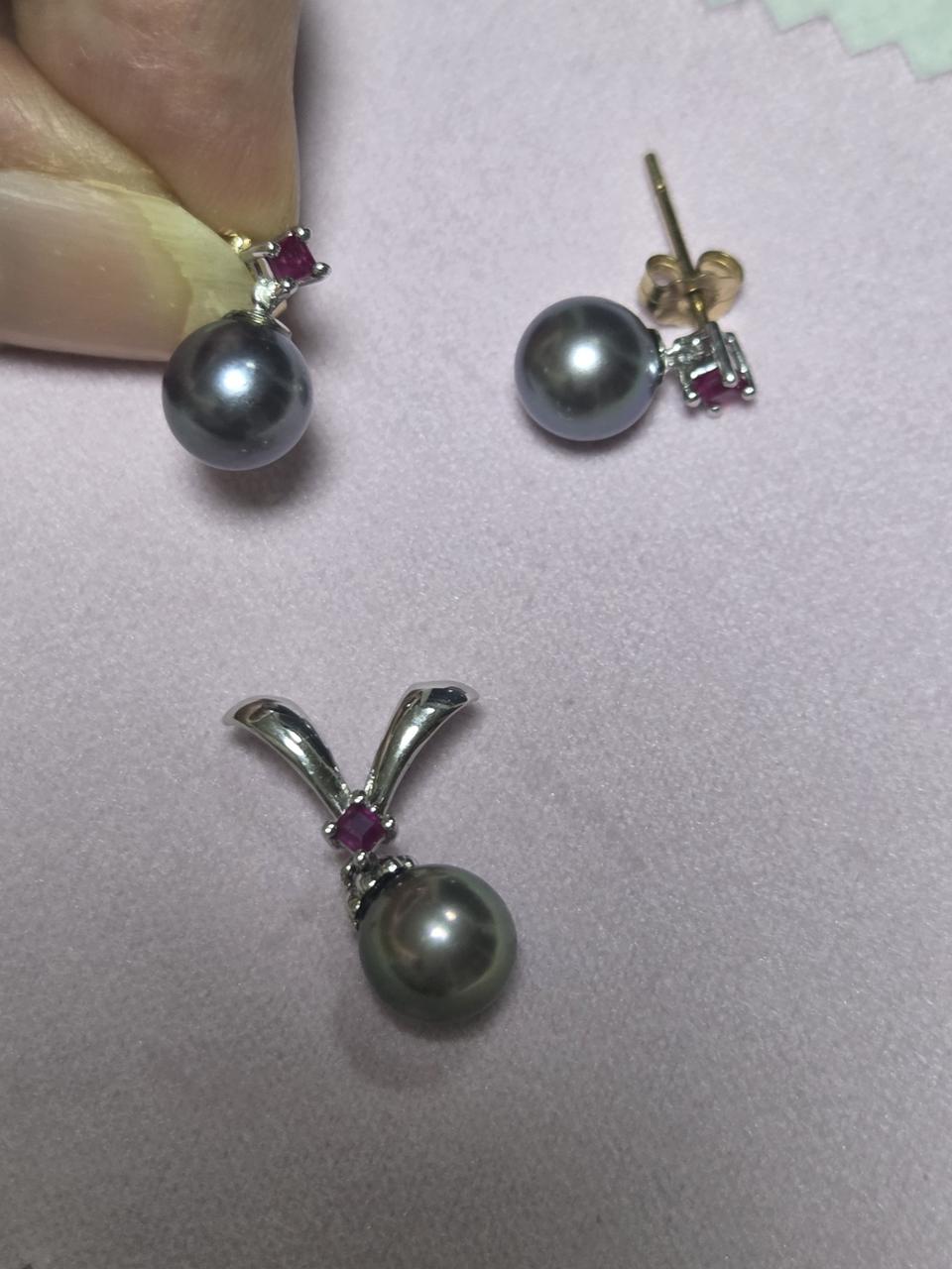 주말할인14k 흑진주세트