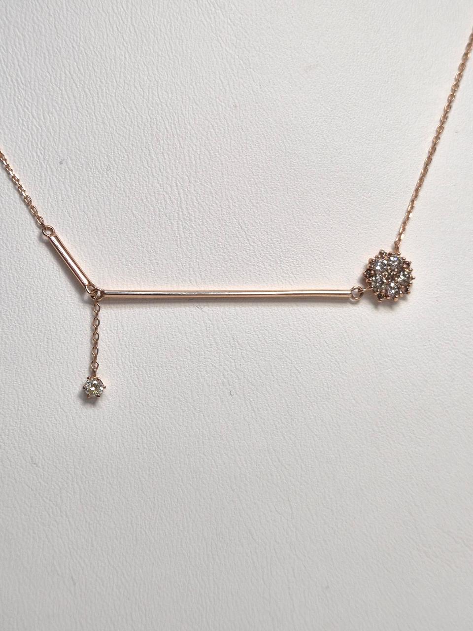 {쥬쥬금빵} 꽃 다이아 14k 로즈 골드 금 목걸이