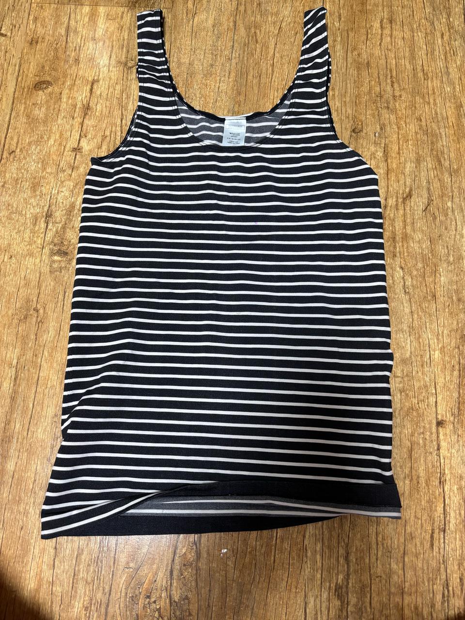 검정 나시티 스트라이프티셔츠 여자나시 스판나시 44-55사이즈