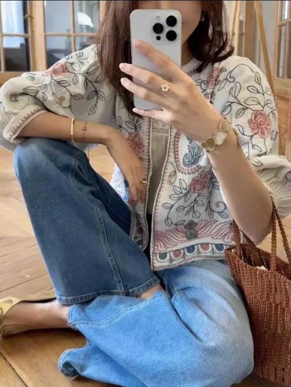 보헤미안 프린팅자켓