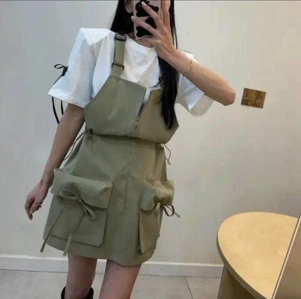 빅포켓 오버롤 스커트