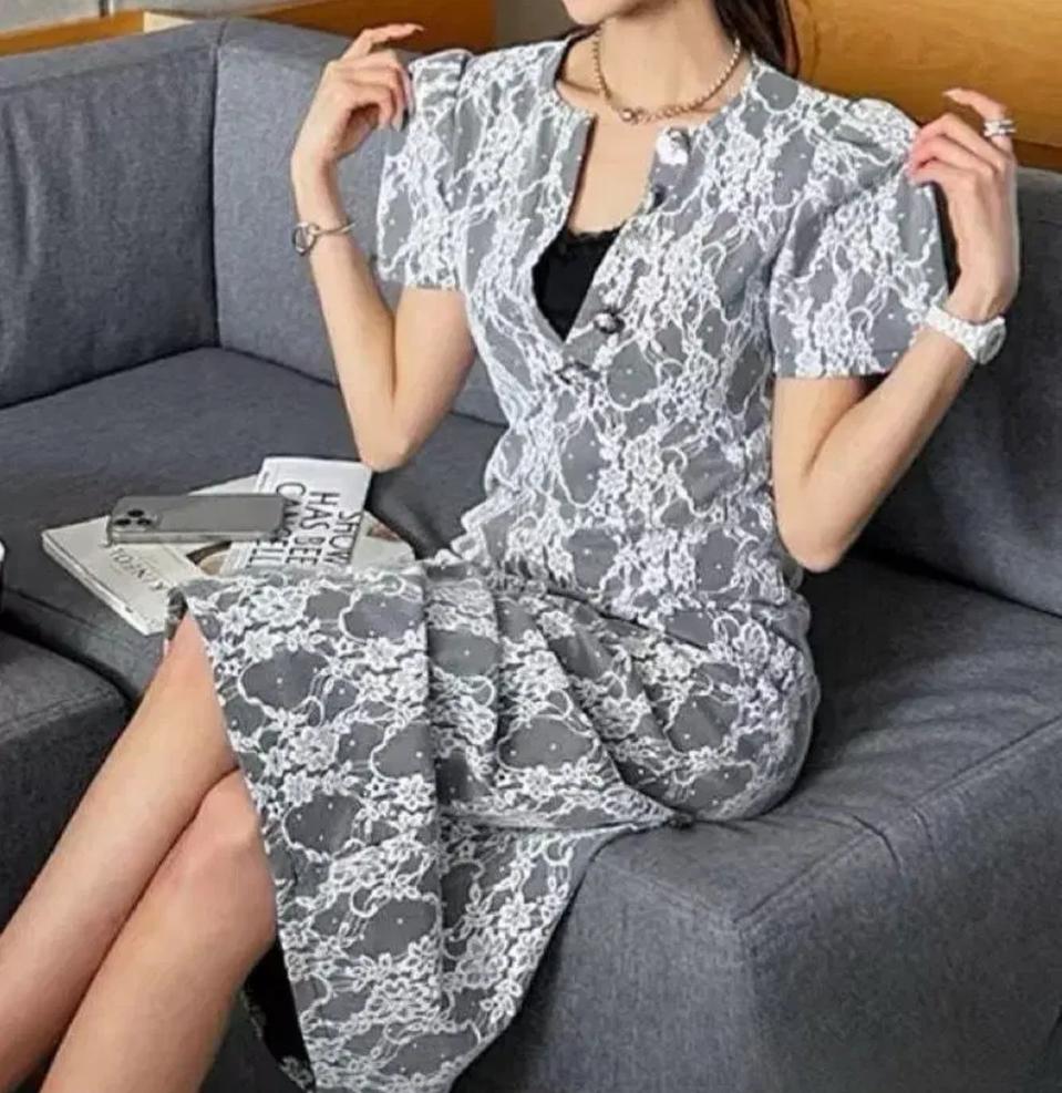 그레이 레이스 원피스