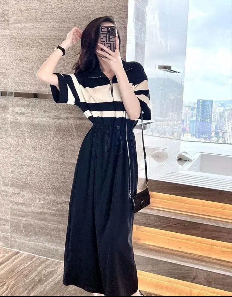 프리즌 반집업 원피스