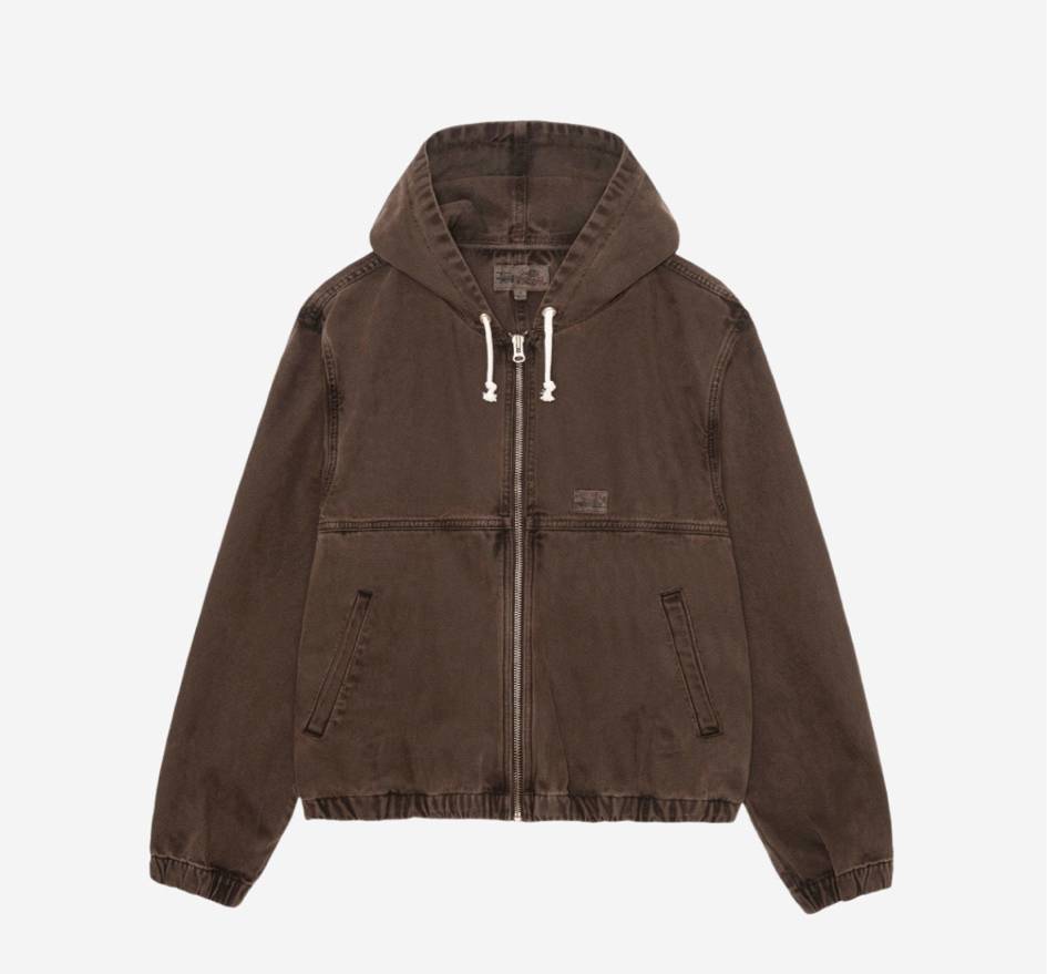 스투시 언라인드 캔버스 워크 자켓 브라운 색상