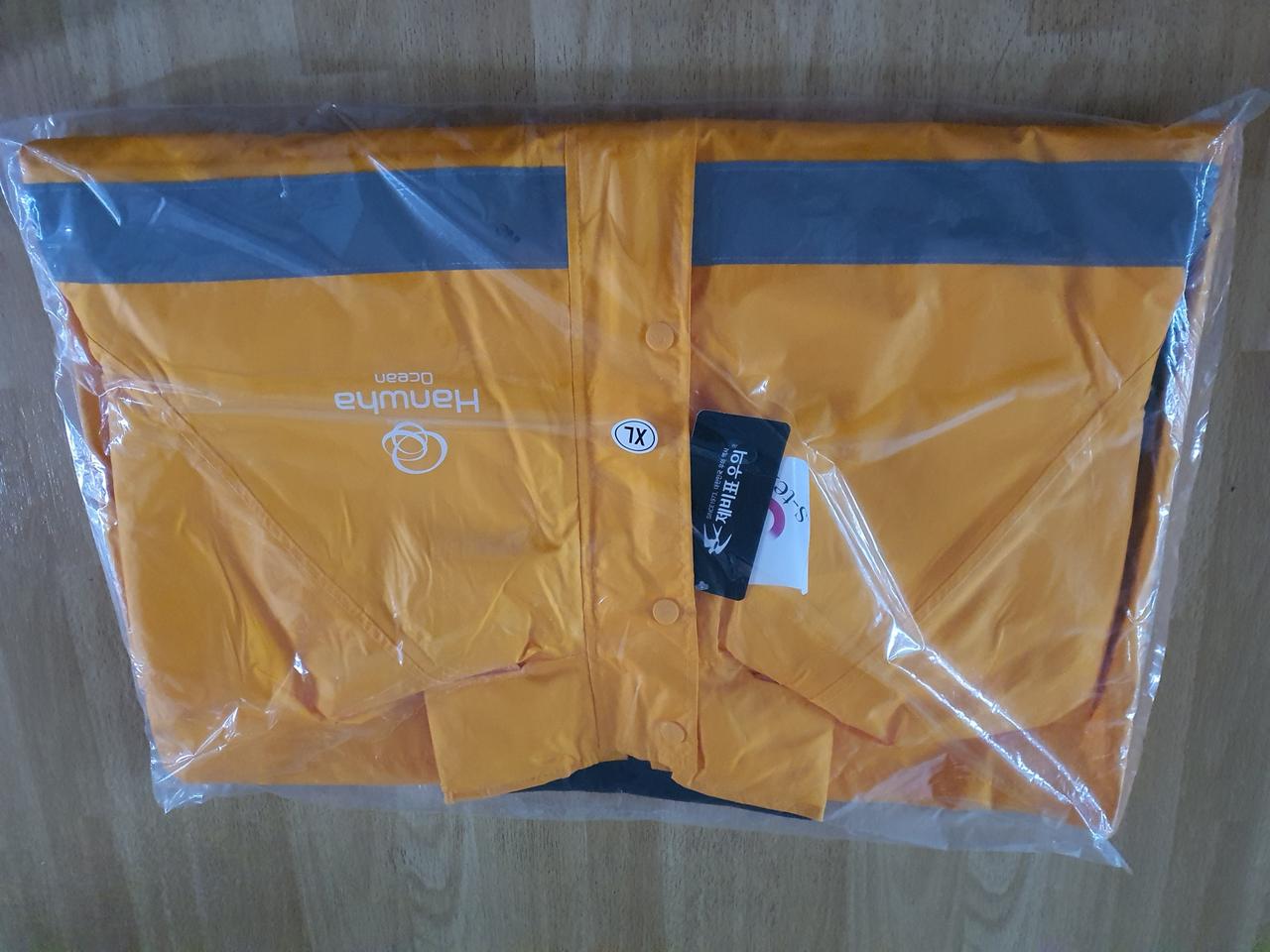 105/XL한화조선소 비옷 미사용/상,하 한벌