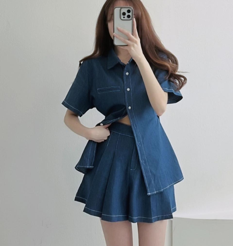 데님반바지세트.셋업.청바지 (새상품)