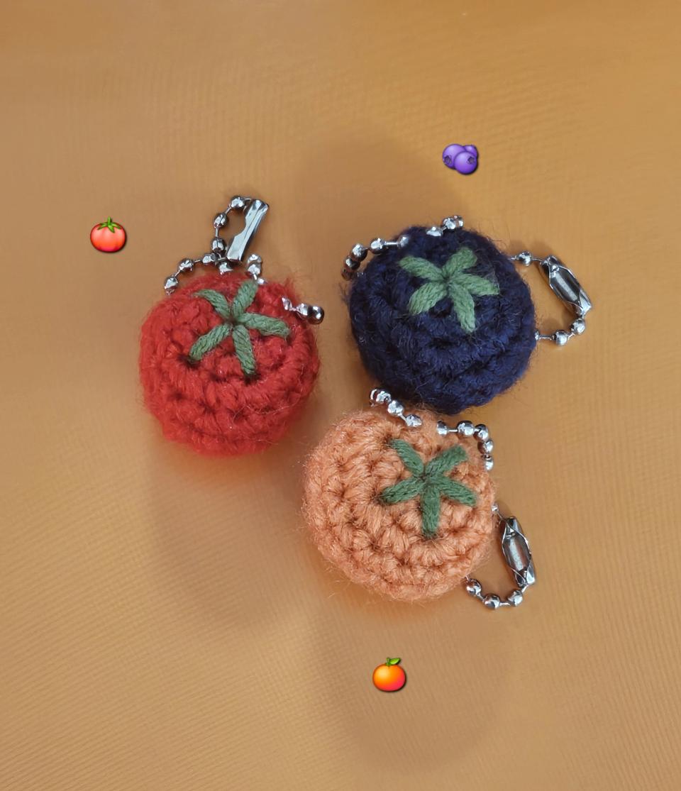 [수제] 뜨개 과일 키링