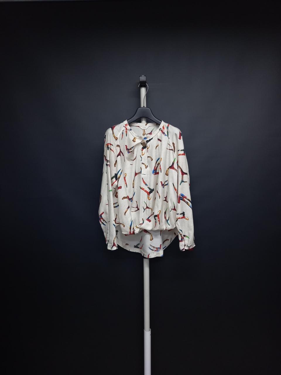 타임 TIME 춘하추 실크 언발 긴팔블라우스 44-66