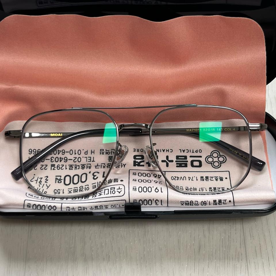 MOAI 사각 실버 메탈 투브릿지 안경