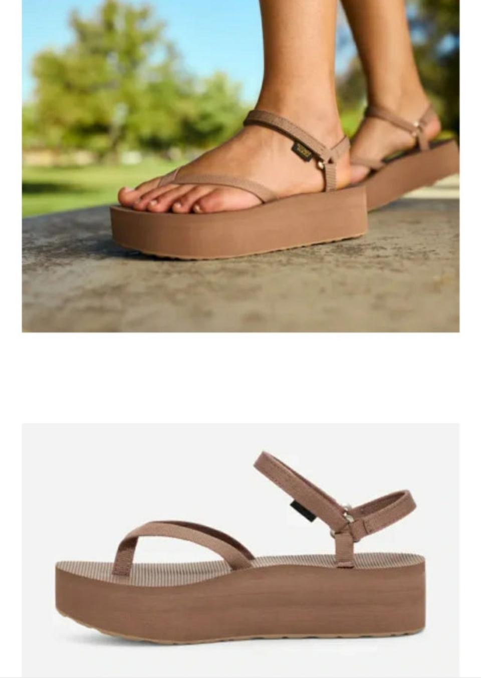 테바 플랫폼 샌들 슬림 카리부브라운색상 220-225 사이즈입니다