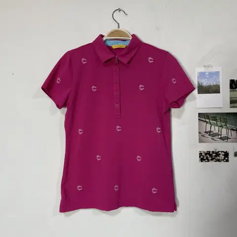 루이까스텔 핑크 카라 반팔 티셔츠 90