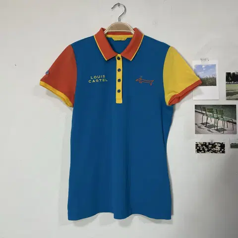 루이까스텔 골프웨어 배색 반팔 카라티 95
