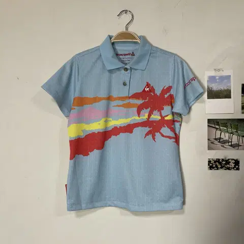 여성 르꼬끄 스포츠 기능성소재 반팔 카라 티셔츠 M