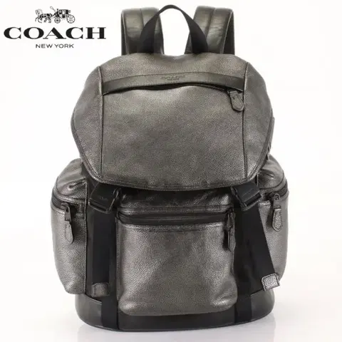 코치 가죽 버튼 백팩