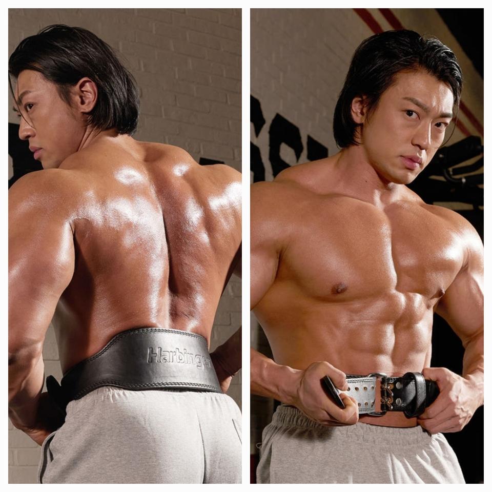 하빈져 프로 레더 벨트 헬스 웨이트 리프팅+벨트 파우치 복압 크로스핏