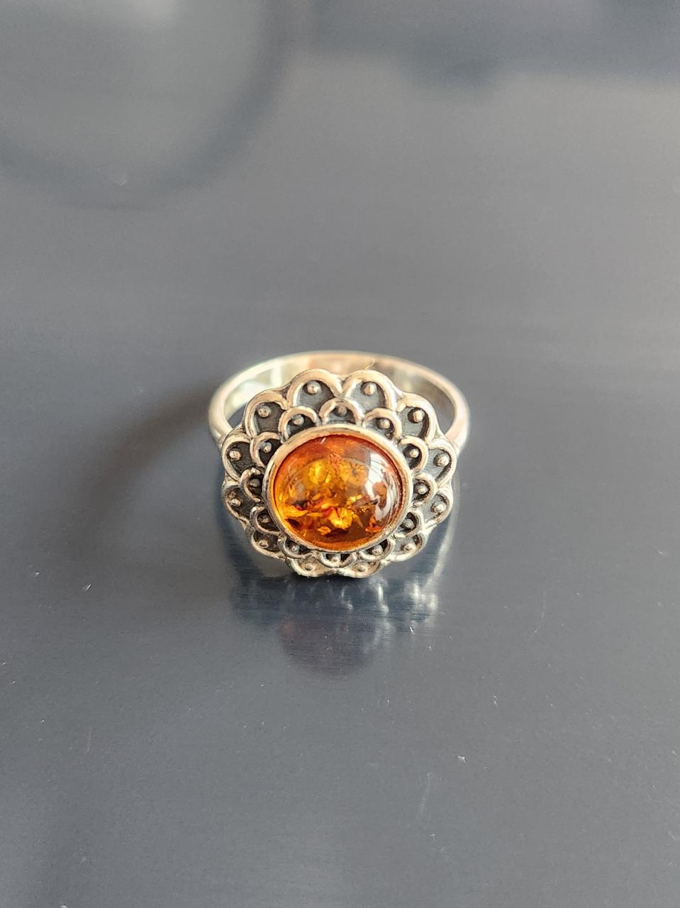 실버925 호박원석 반지