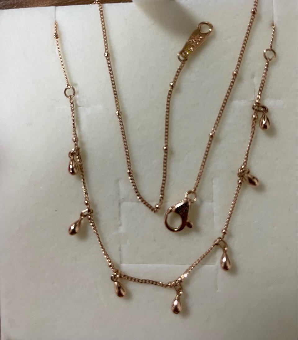 14k 물방울 로즈골드 목걸아