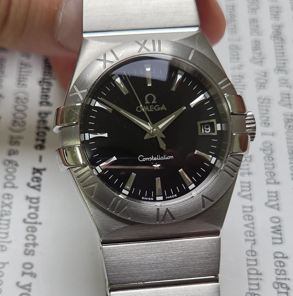 오메가 컨스틸레이션 별로고 칼침핸즈 블랙검판 쿼츠 브레이슬릿 ver.