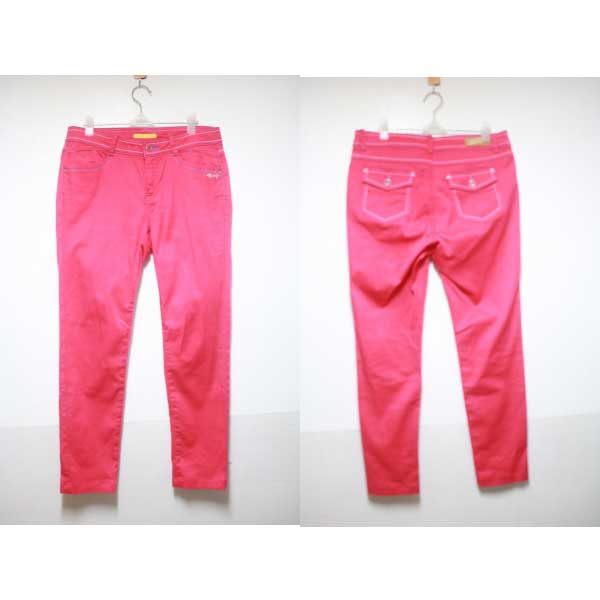 (27) 루이카스텔 밝은 자주색 슬림 면바지 (사이즈 27)