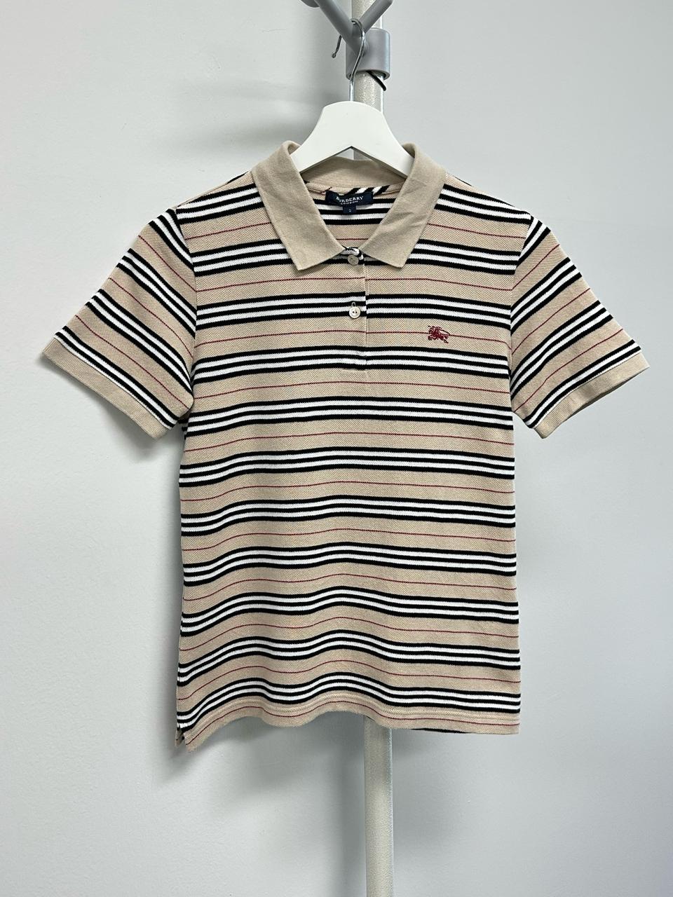 버버리 로고 스트라이프 카라티