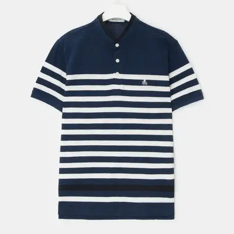 2XL (110) 빈폴 네이비 미니 칼라 슬럽 반팔 티셔츠