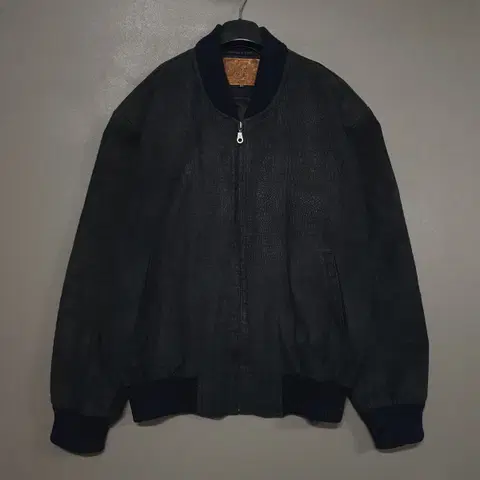 105 (XL) 위노하스터 엘리게이터 돈피 레더 블루종 자켓