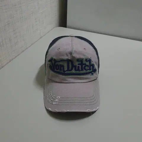 본더치 Von Dutch 빅로고 메쉬 트러커 디스트로이드 볼캡 그레이