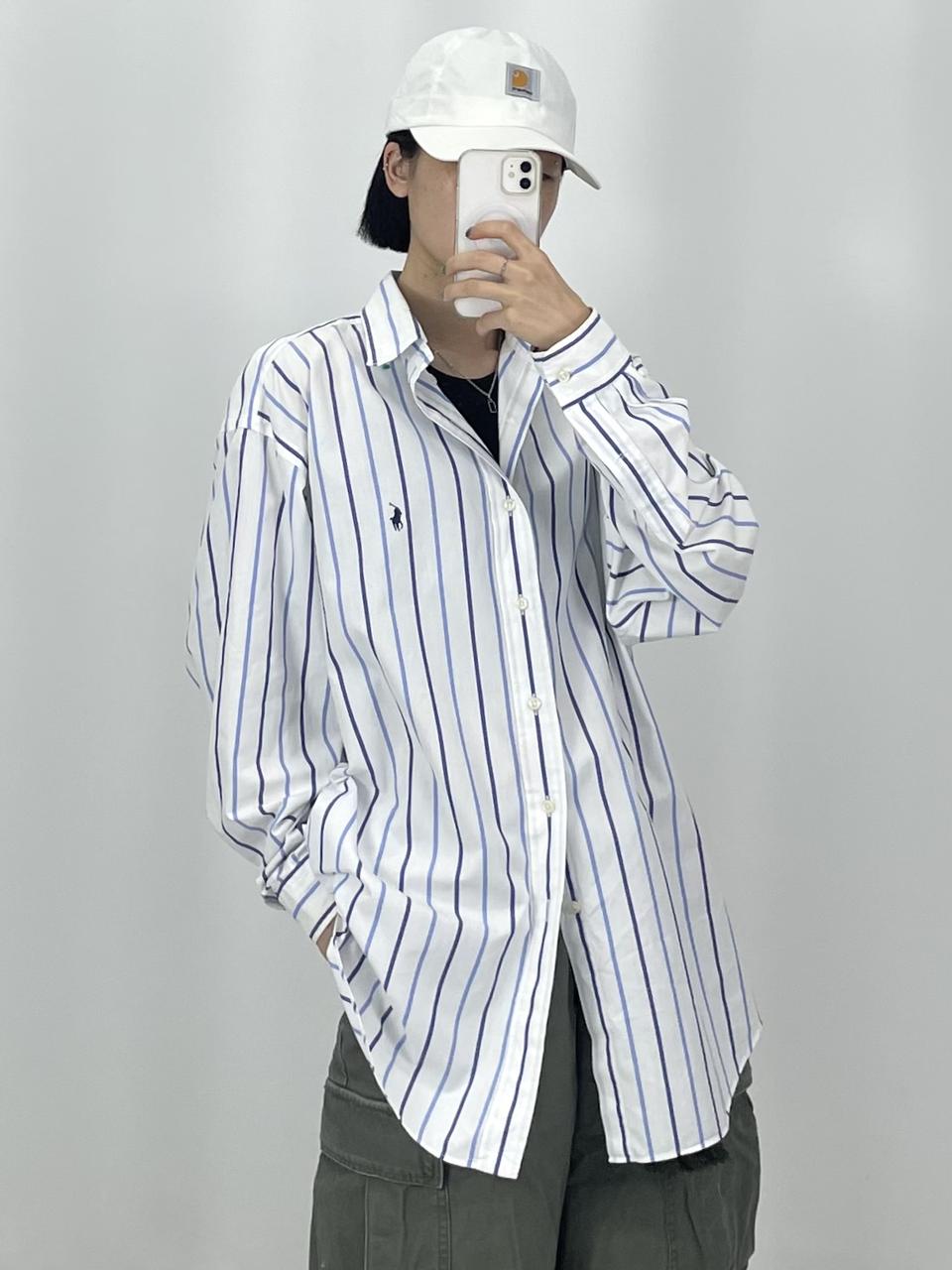 [3XL]POLO폴로 블루포니 스카이블루 스트라이프 셔츠 CK9583